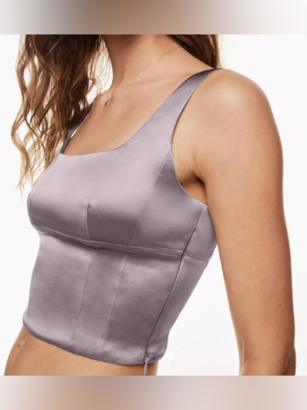 Like New Wilfred Silvery Lavender Satin Women's Crop Top